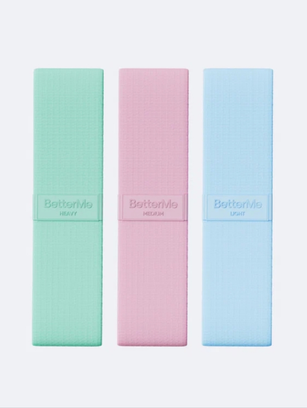 BetterMe Pastel Resistance Band Set- w/ Breathable Carrying Case